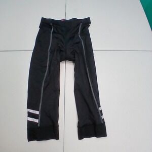 Terry Cycling Knickers Large Black Padded Biking Capri Tights Reflective Sporty